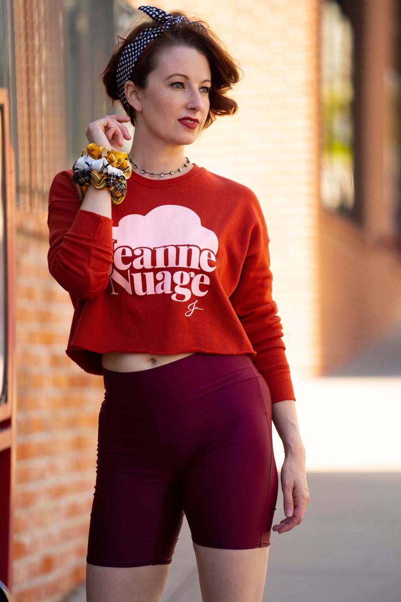 Cropped Jeanne Nuage Sweatshirt - Burnt Red